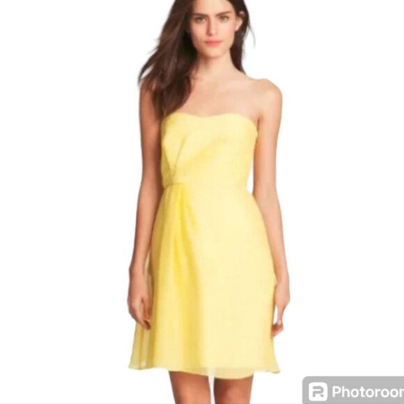 J. Crew Gray Silk Special Occasion Strappless Dress Size 12 - Picture 2 of 8